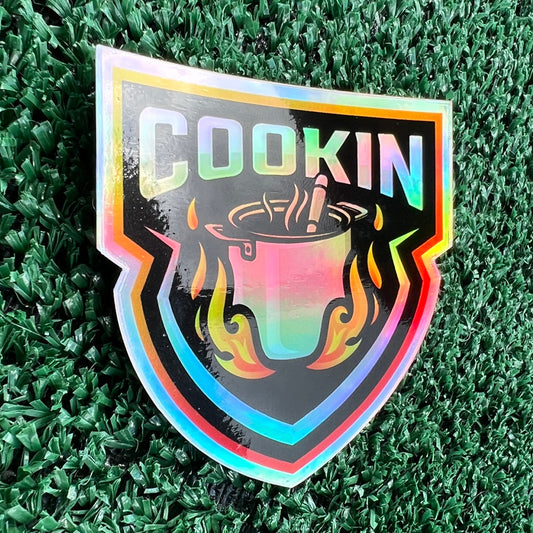 Cookin Holographic Sticker