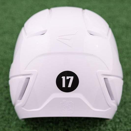 Number Helmet Decals on Black Circles