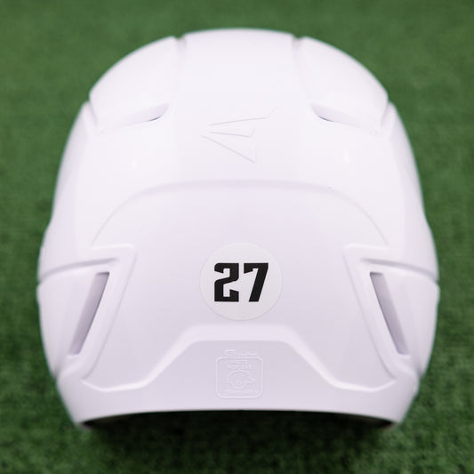 Number Helmet Decals on White Circles